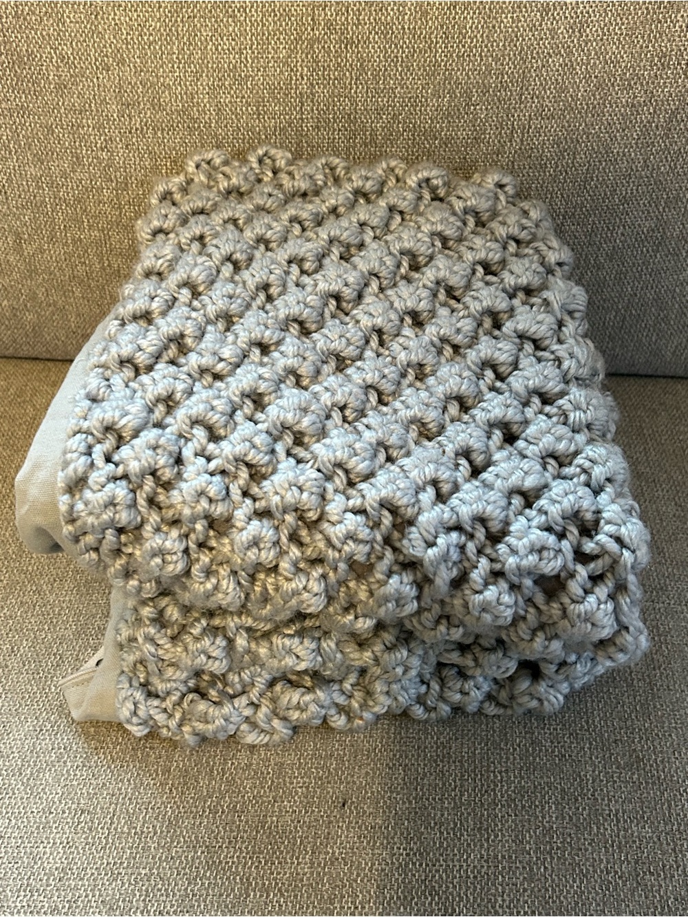 Handmade Chunky Knit Pillow Covers - Light Beige
